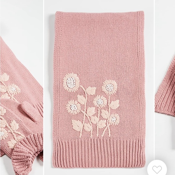 LoveShackFancy NWT wolfie scarf in rose blush - Picture 3 of 6